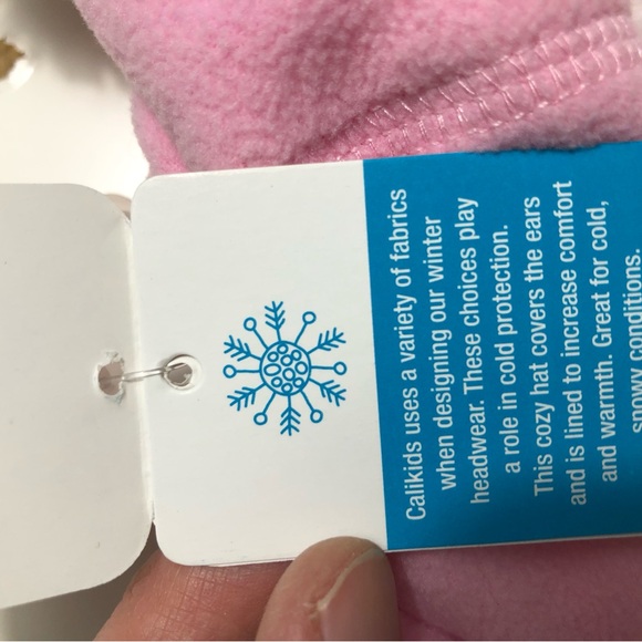 Pink fleece fur lined Hat with Ears - Picture 4 of 4